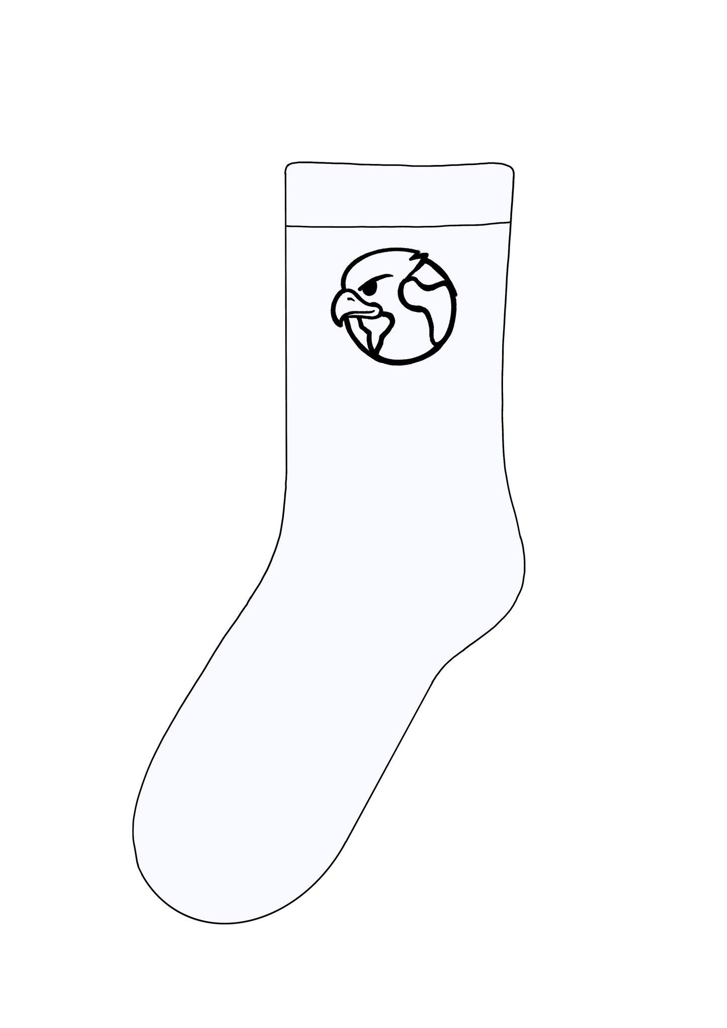 White knee-high socks embroidered logo