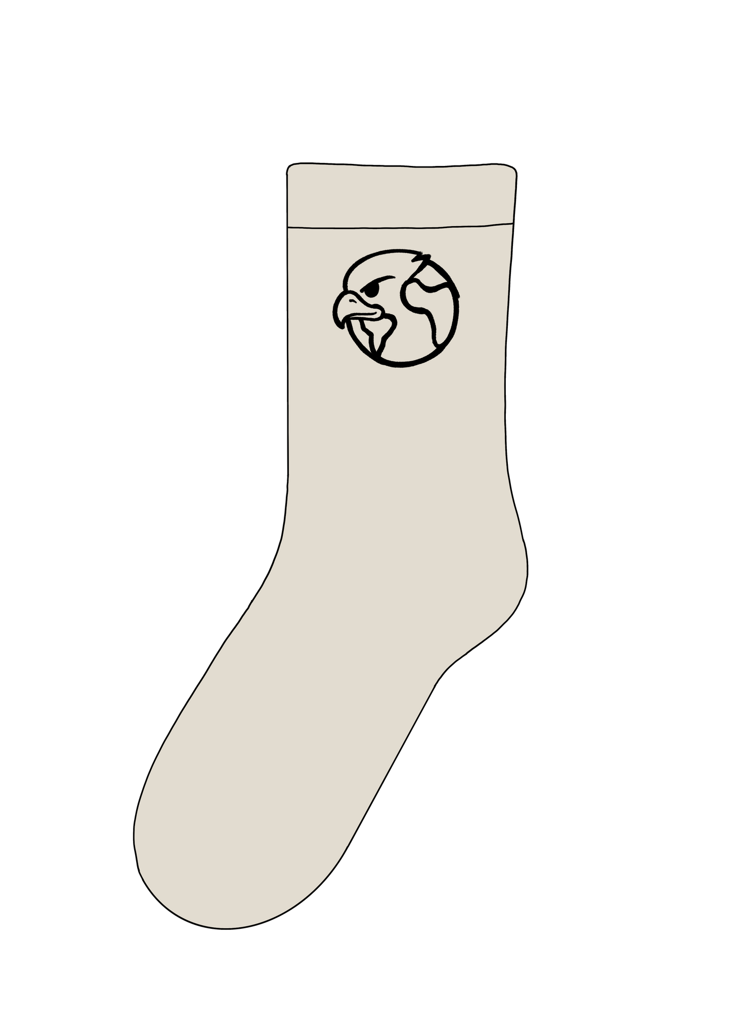 Chaussettes hautes beiges avec logo brodé