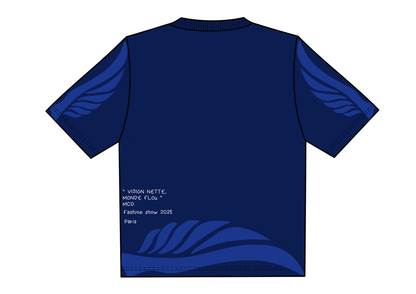Oversized blue short-sleeve T-shirt