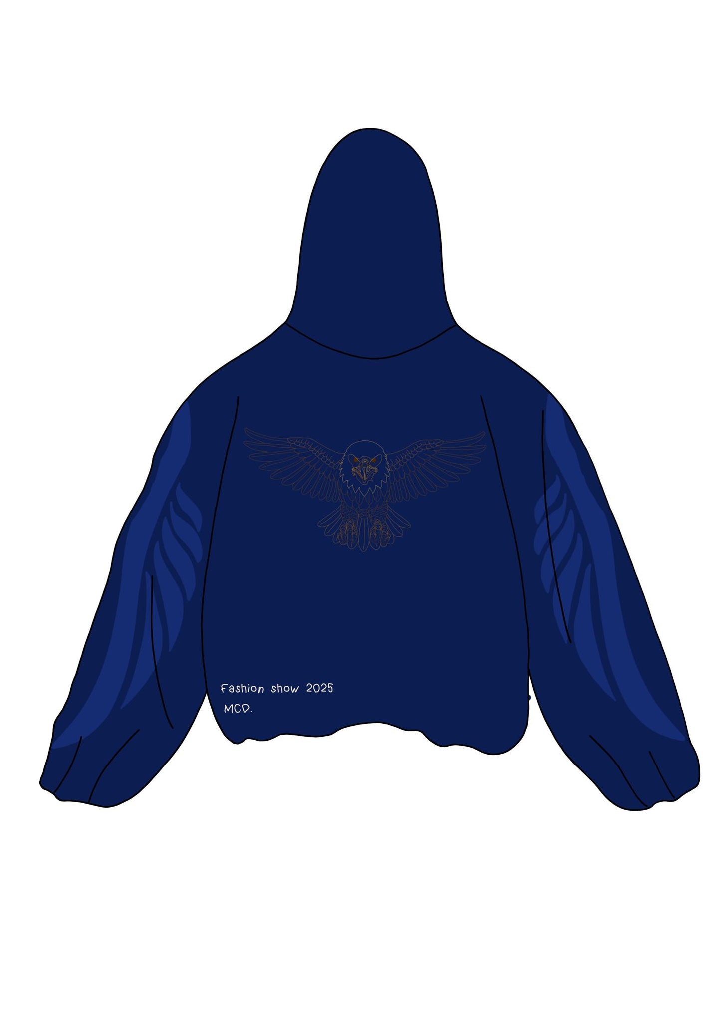 Oversize blue zipped hoodie