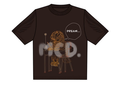 Oversized brown short-sleeve T-shirt