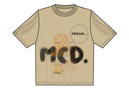 Oversized beige short-sleeve T-shirt