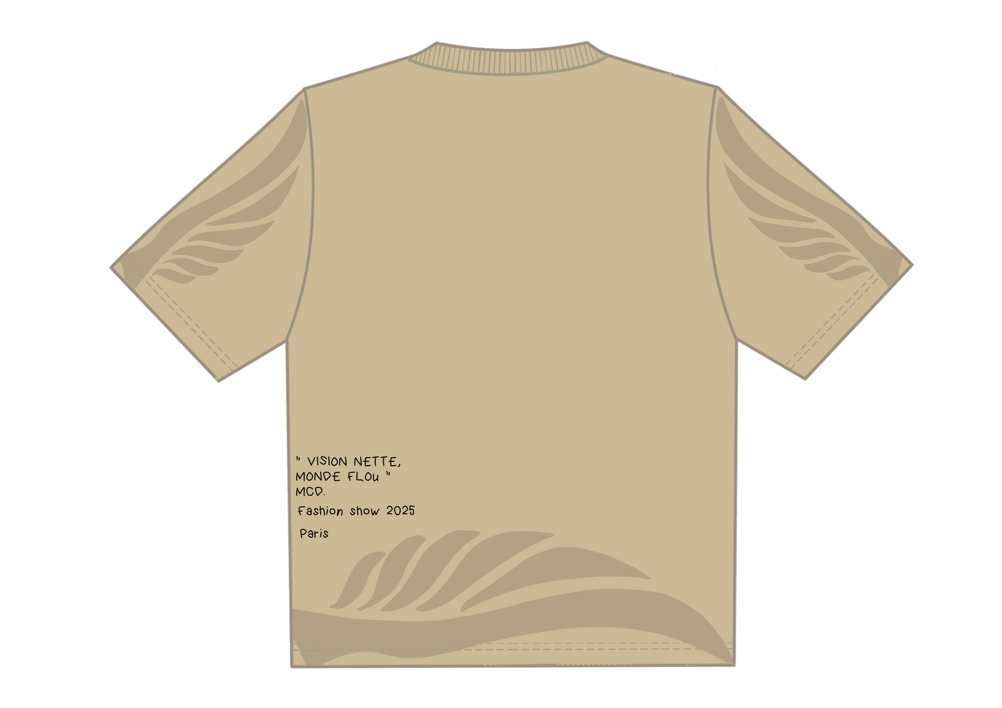 Oversized beige short-sleeve T-shirt