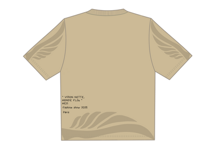 Oversized beige short-sleeve T-shirt