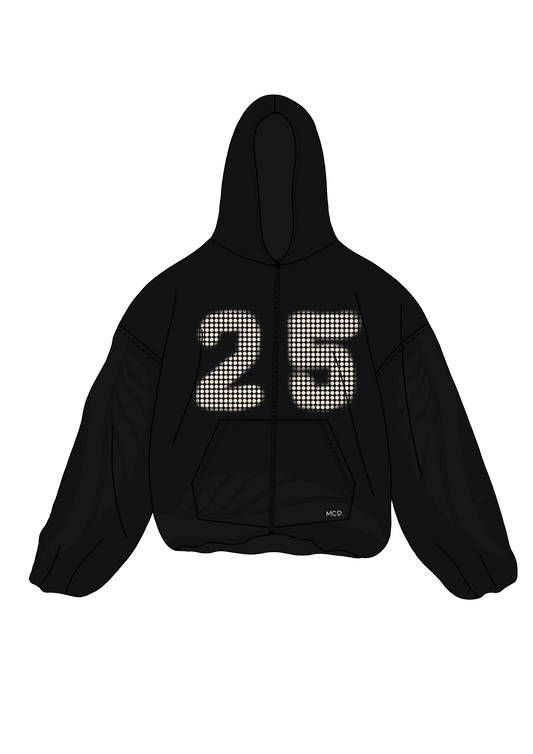 Sweat à capuche zippé noir oversize